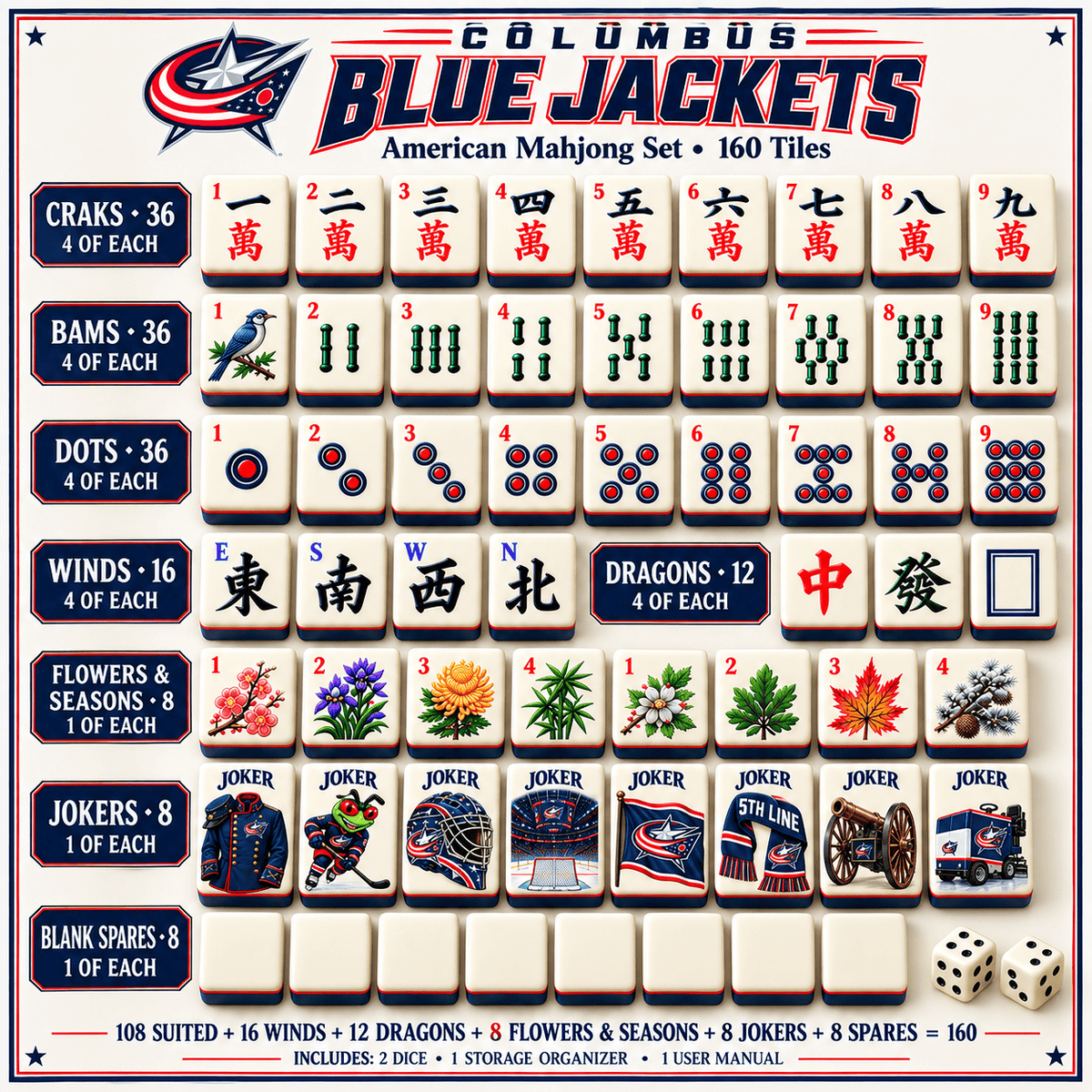 Premium CLBBJ Mahjong Tiles Set TTMH
