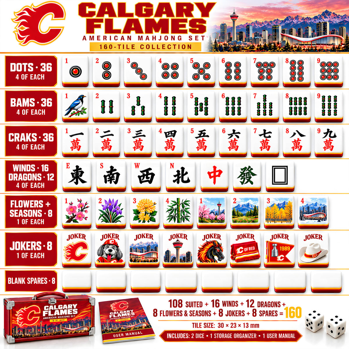 Premium CGRF Mahjong Tiles Set PVNA