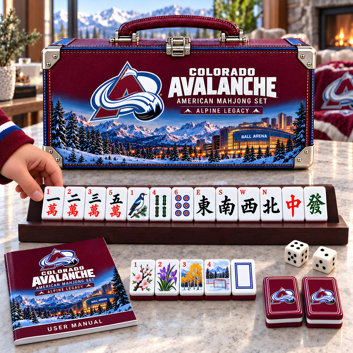 Premium CLRD Mahjong Tiles Set PVNA