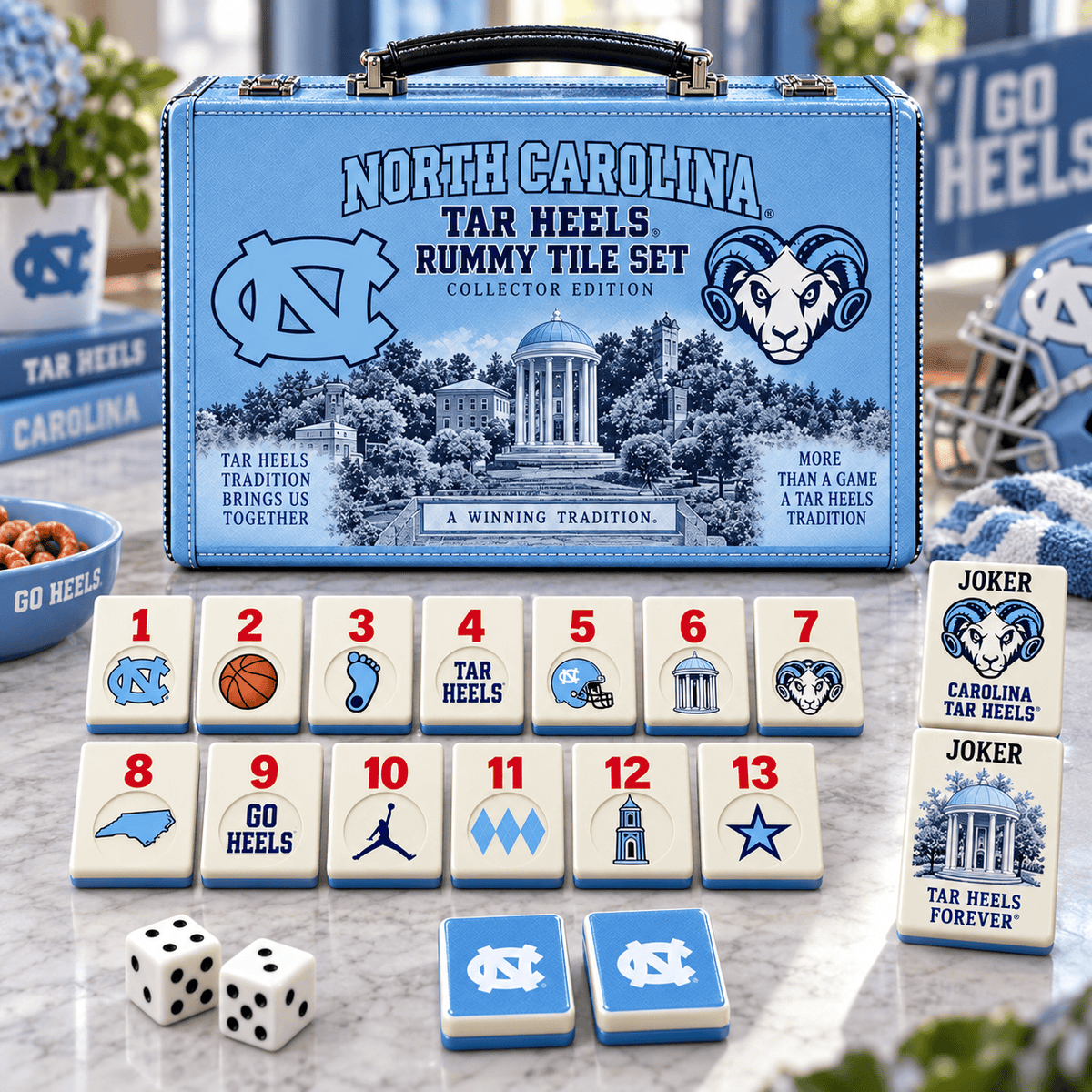 UNC Premium Rummy Tile Set TTNL