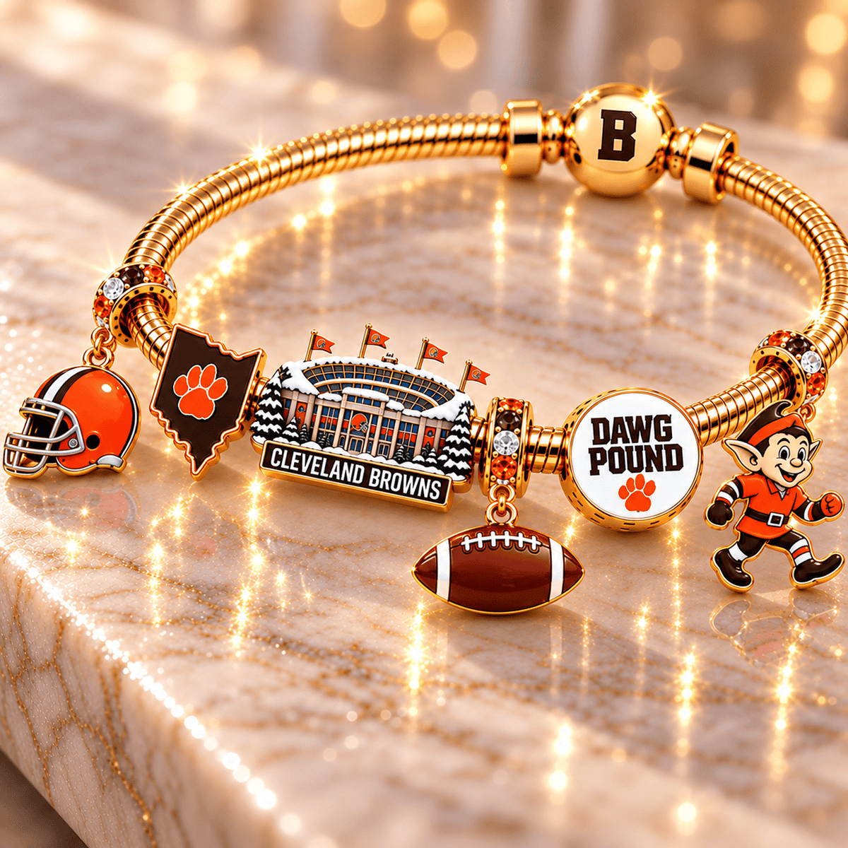 CLVB Gold Charm Bracelet Set DNBN