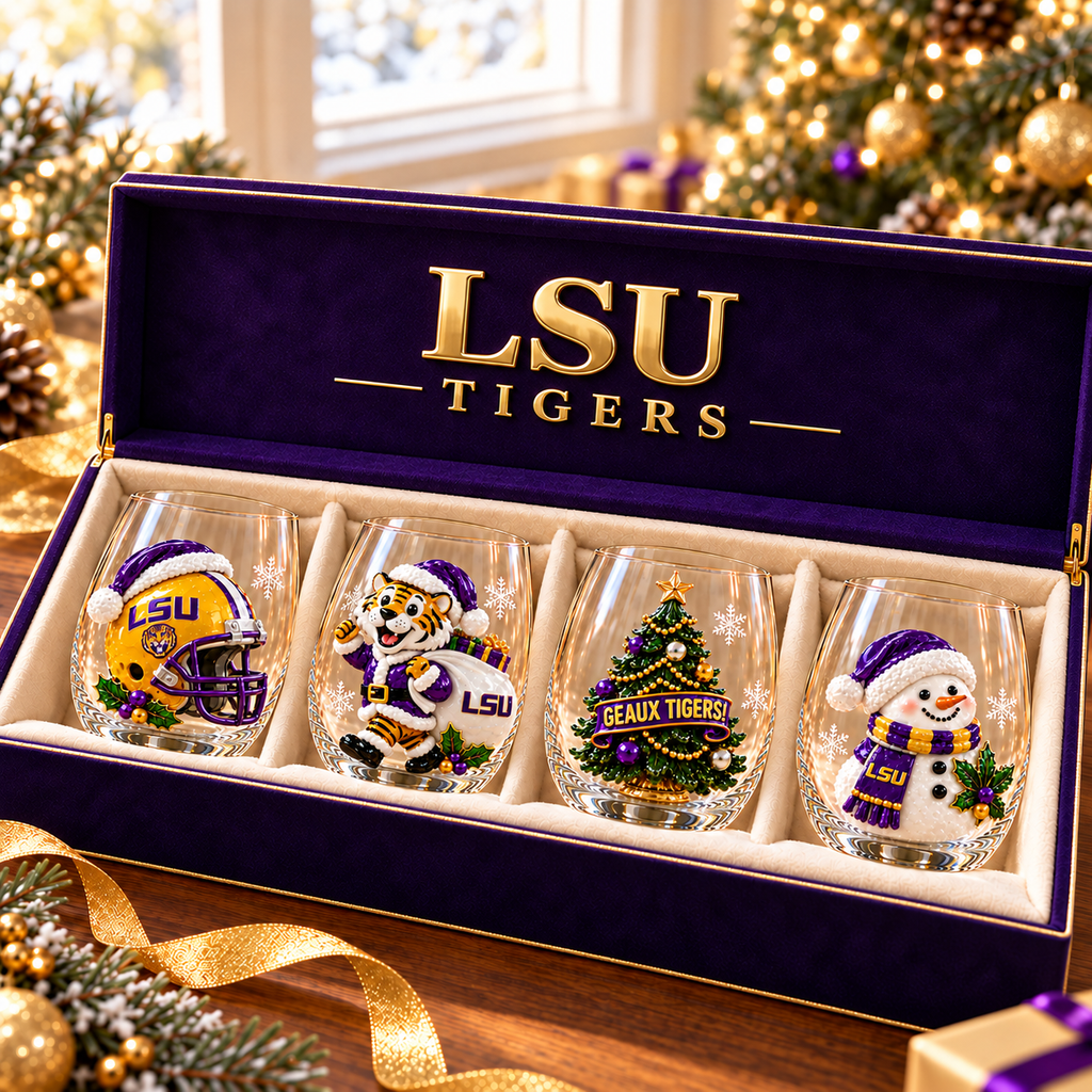 Premium LSU Wine Glass Cup TMH