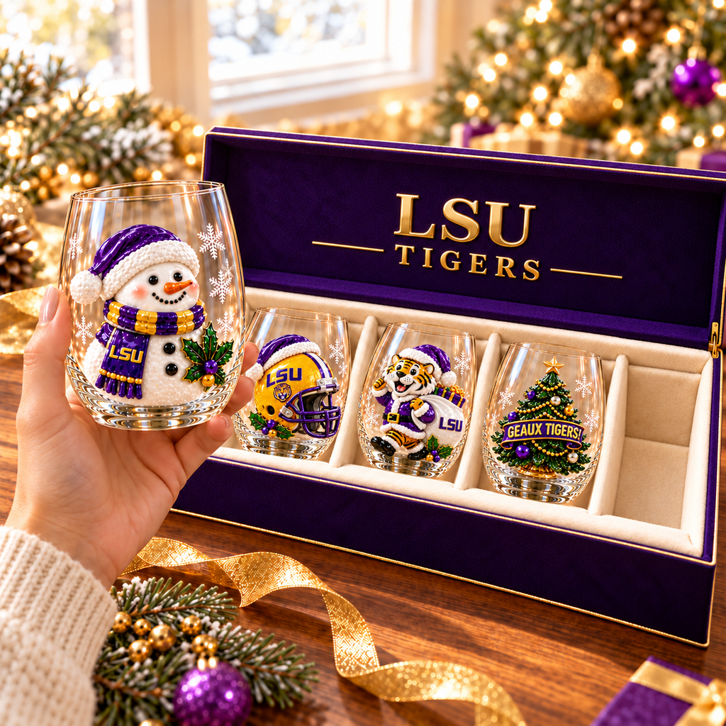 Premium LSU Wine Glass Cup TMH