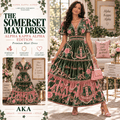 AKA Premium Embroidered Velvet Maxi Dress PTKL