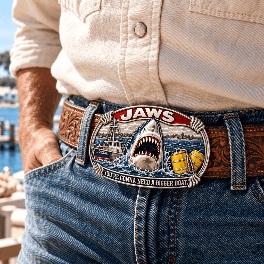 JAWS SCULPTED COLLECTOR BELT BUCKLE HQH