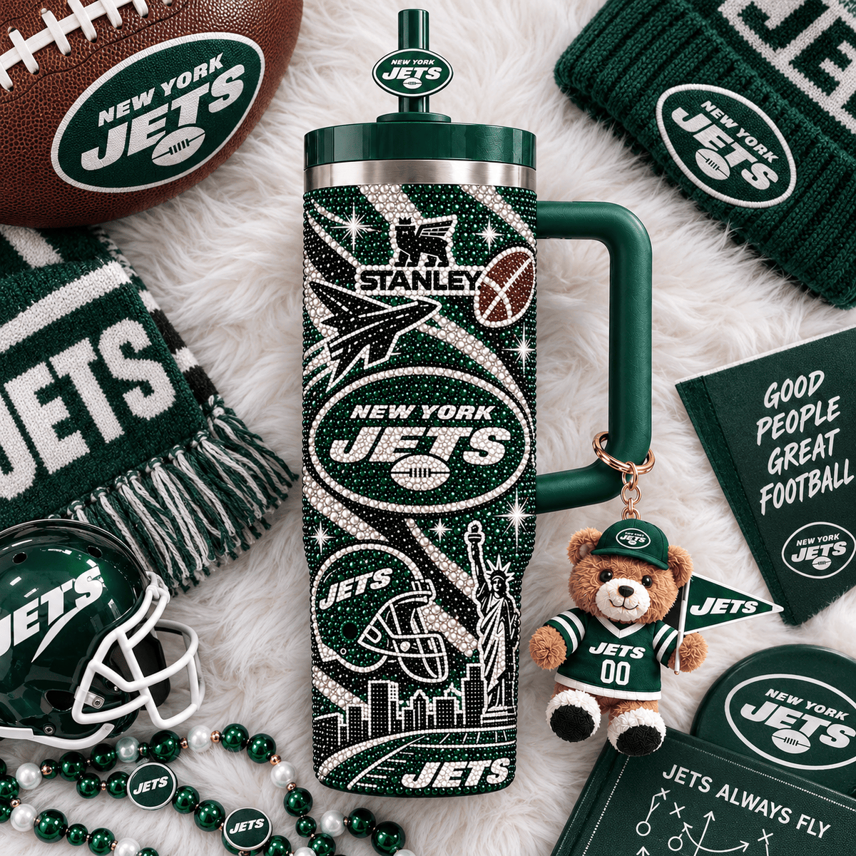 NYJ 40oz Tumbler With Handle TTNL