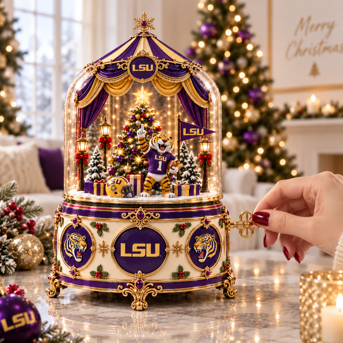 LSU Premium Chrismas collector music box PTT