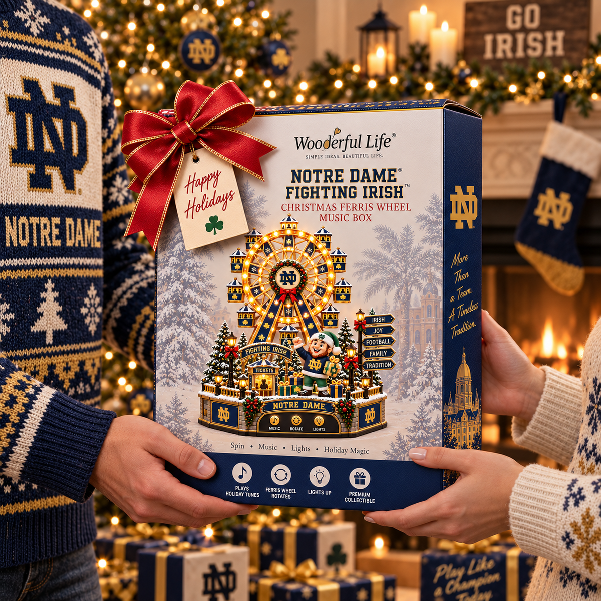 NDFI Premium Christmas Carousel Music Box BMD