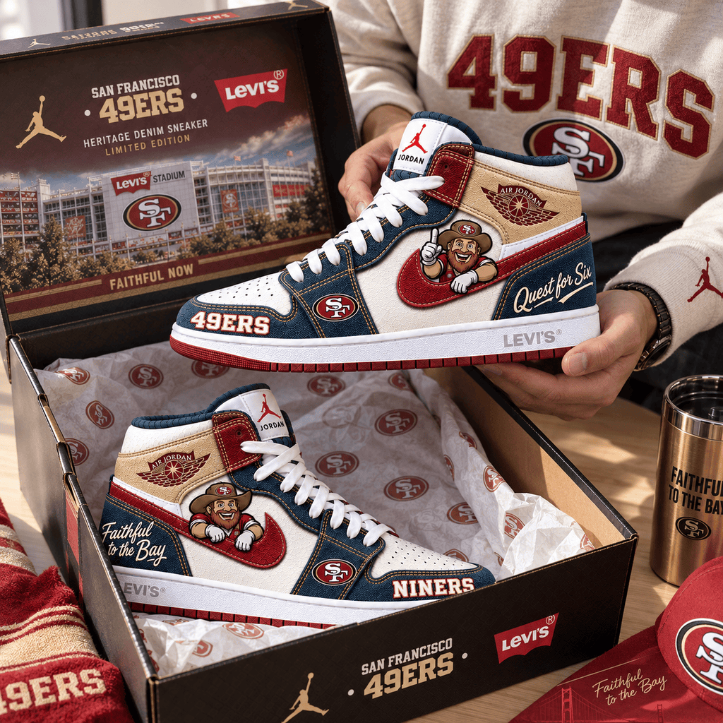 SF49 Premium Denim Embroidered High-Top Sneakers NTNA