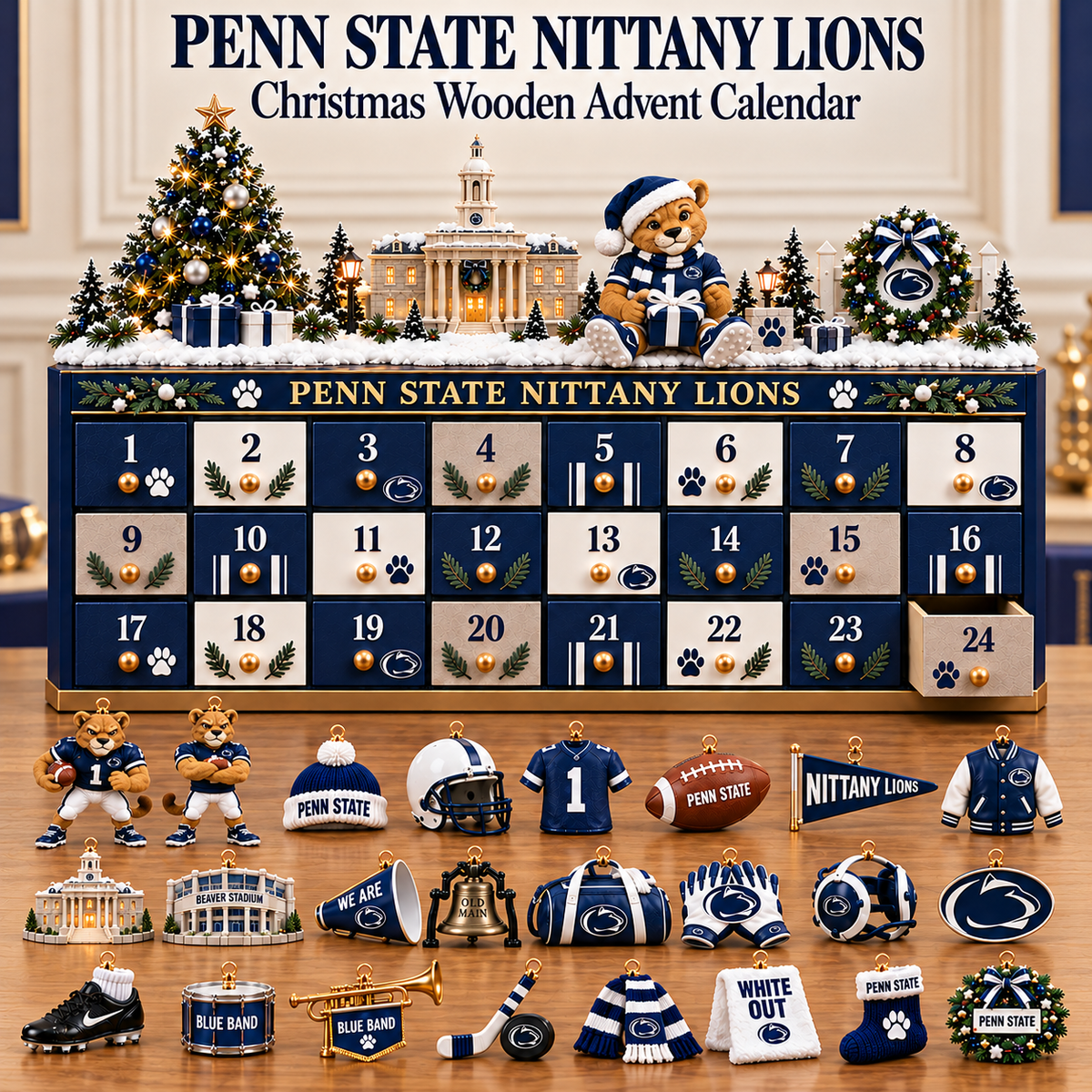 Premium PSNL Christmas Wooden Advent Calendar TTMH