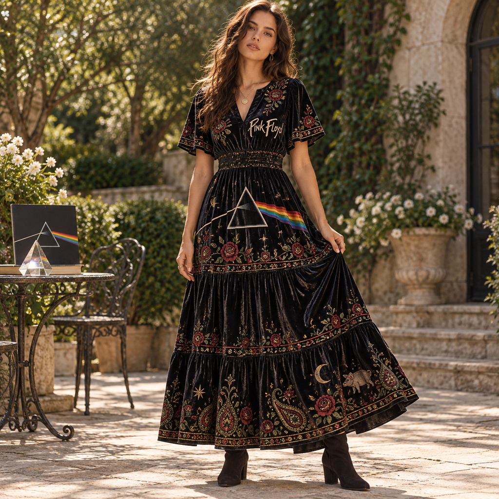 PFD Premium Embroidered Velvet Maxi Dress PTKL