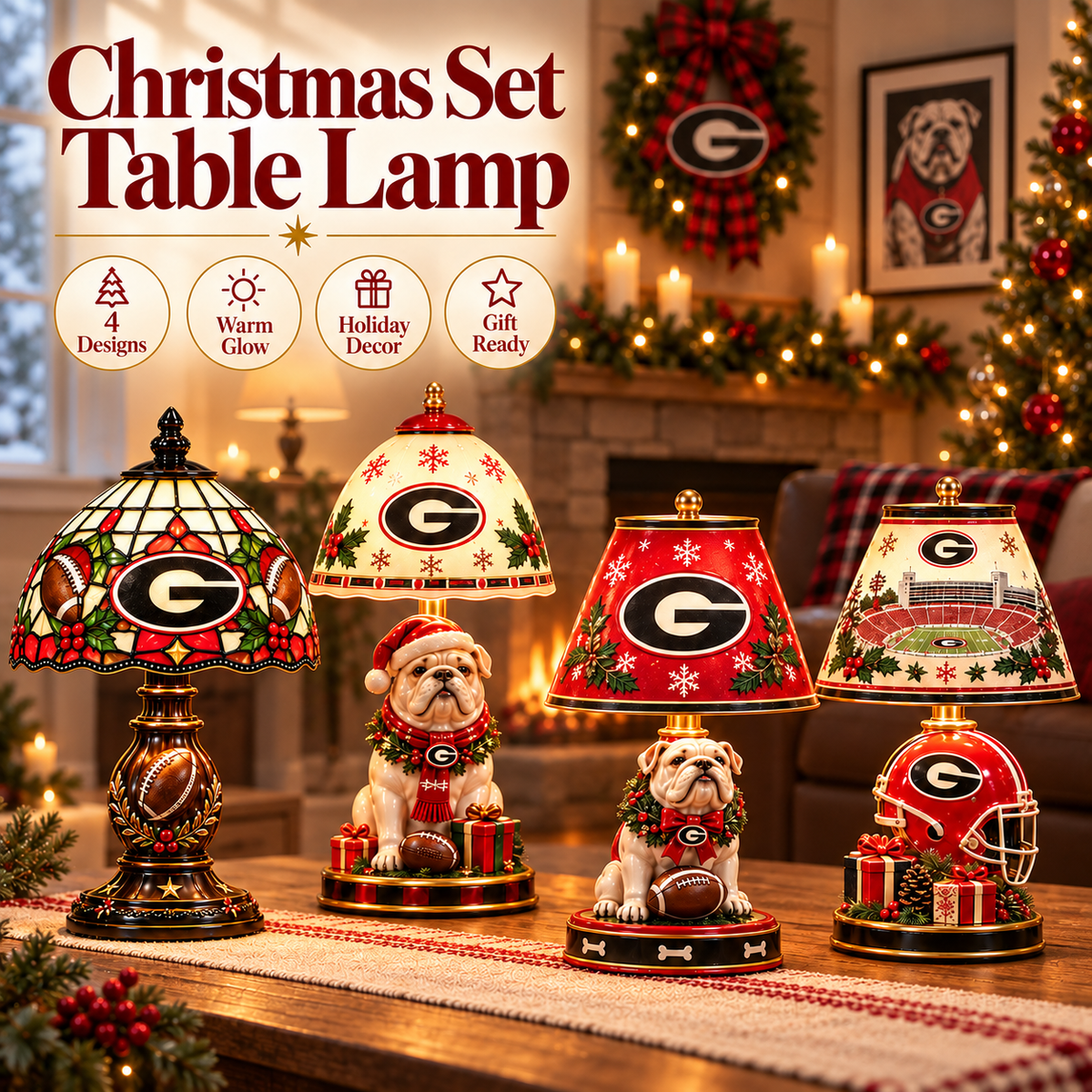 GGBD Premium Vintage Christmas Table Lamp Set TNSM