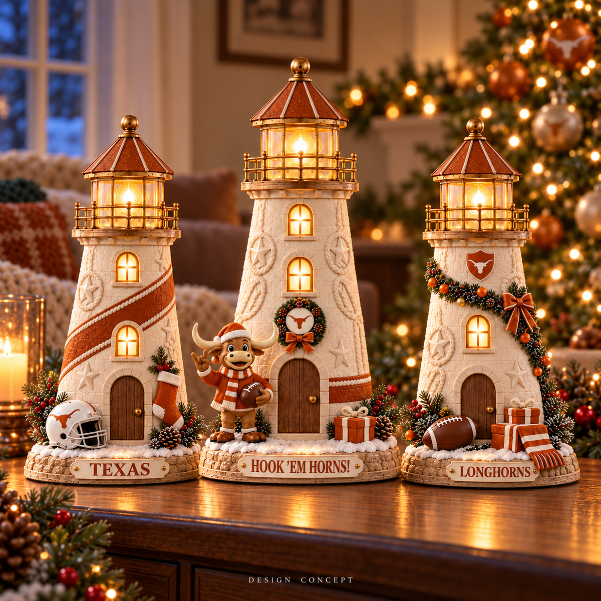 TLS Premium Holiday Lighthouse Trio TMH