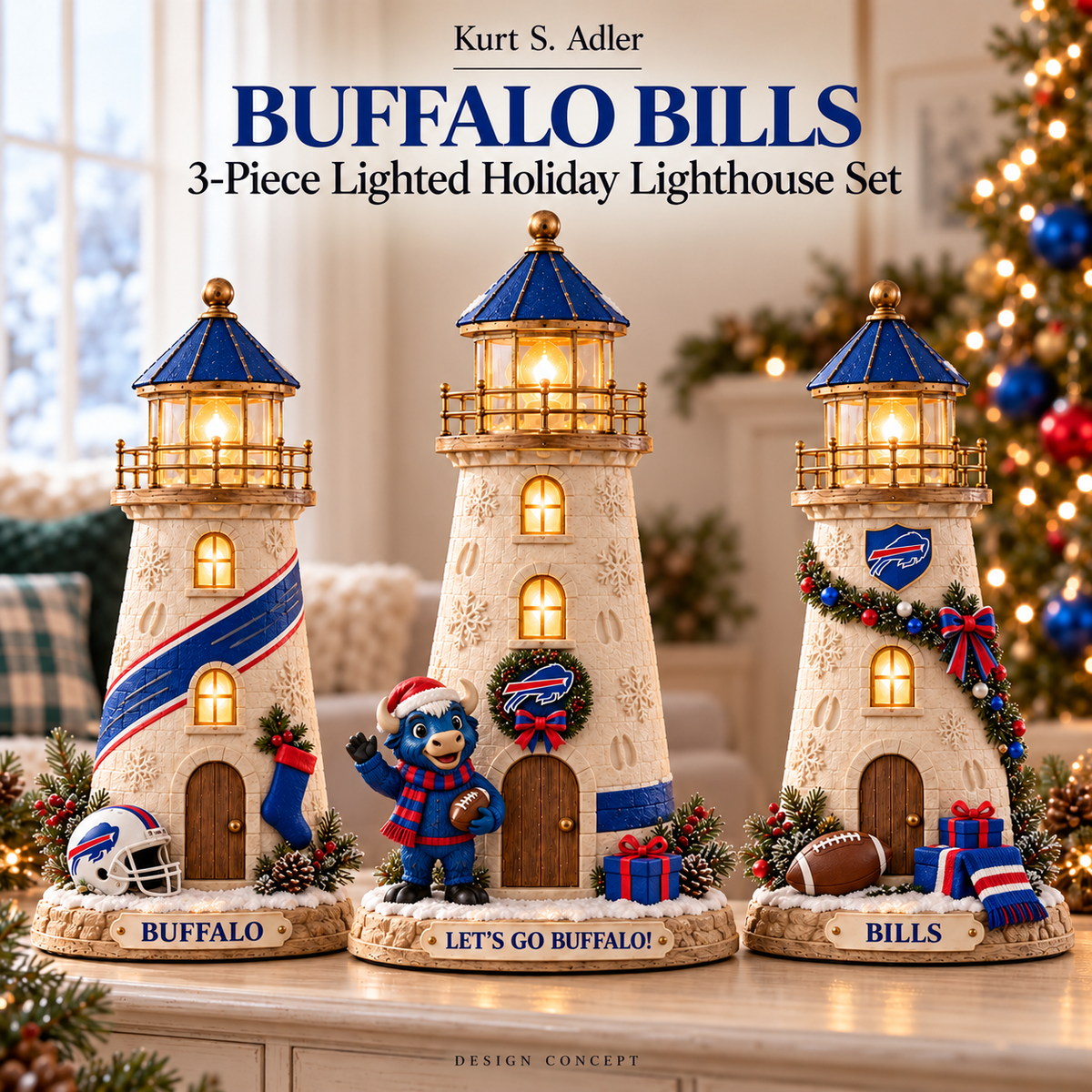 BFBL Premium Holiday Lighthouse Trio TMH