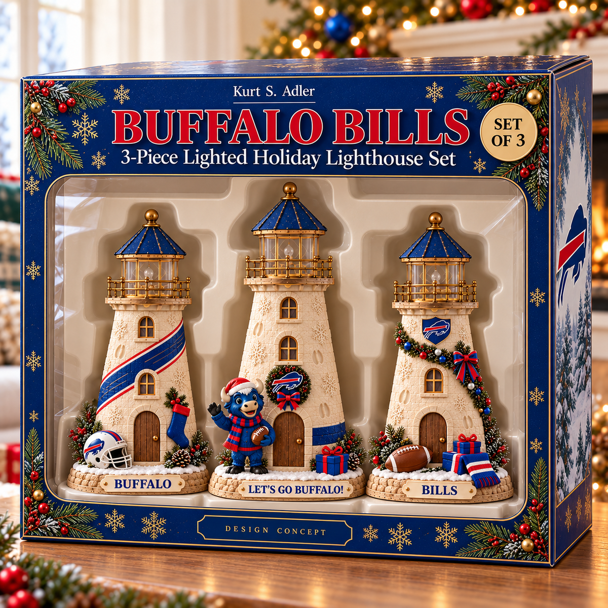 BFBL Premium Holiday Lighthouse Trio TMH