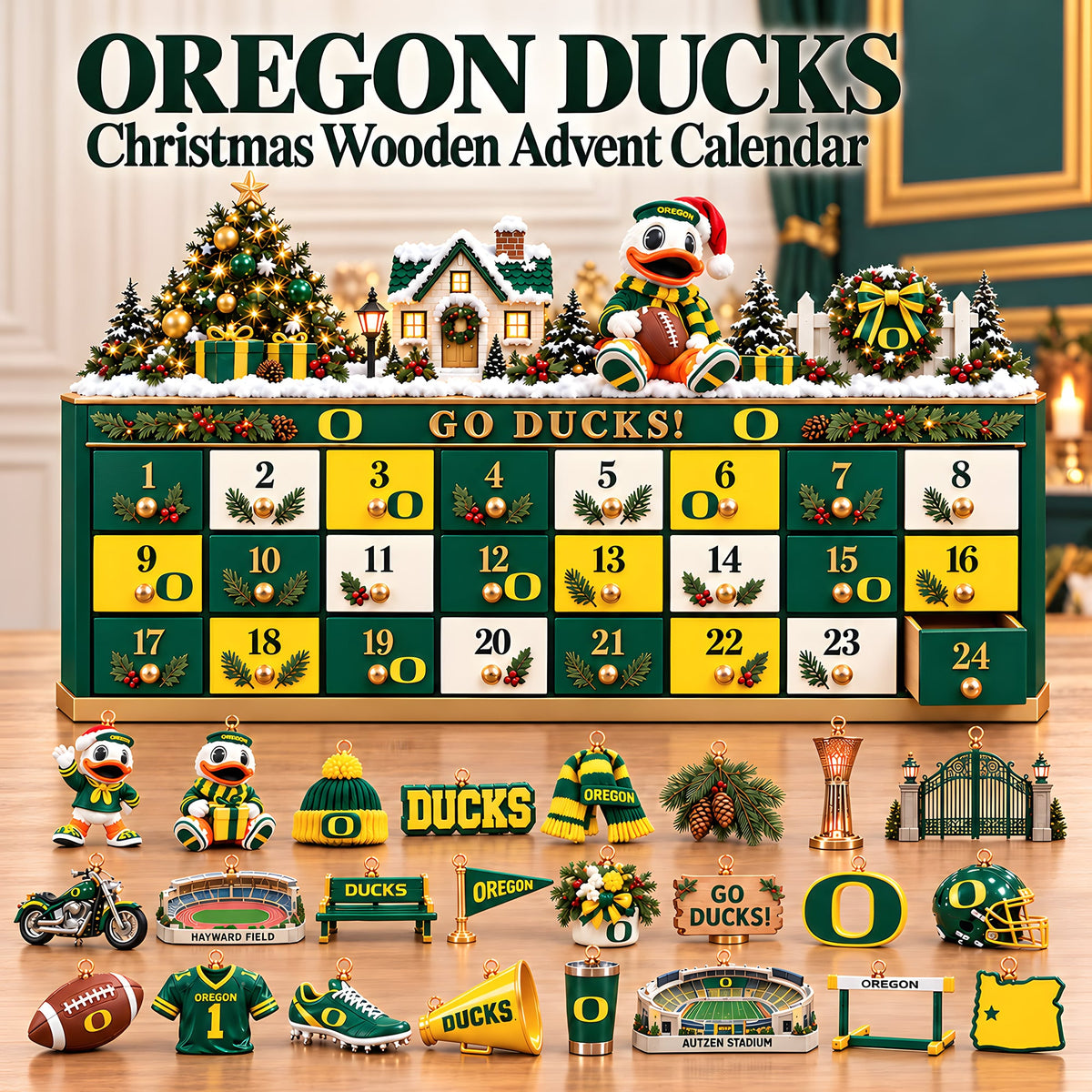 Premium ORD Christmas Wooden Advent Calendar PVNA