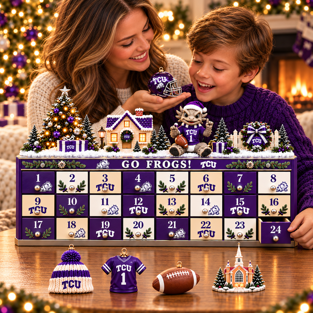 Premium TCU Christmas Wooden Advent Calendar PVNA