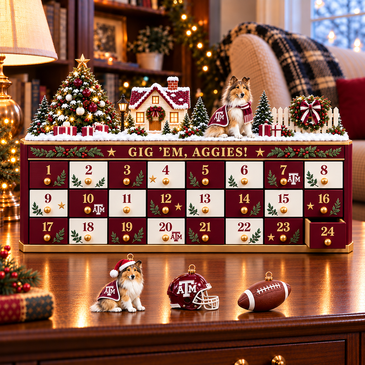 Premium TAMA Christmas Wooden Advent Calendar PVNA