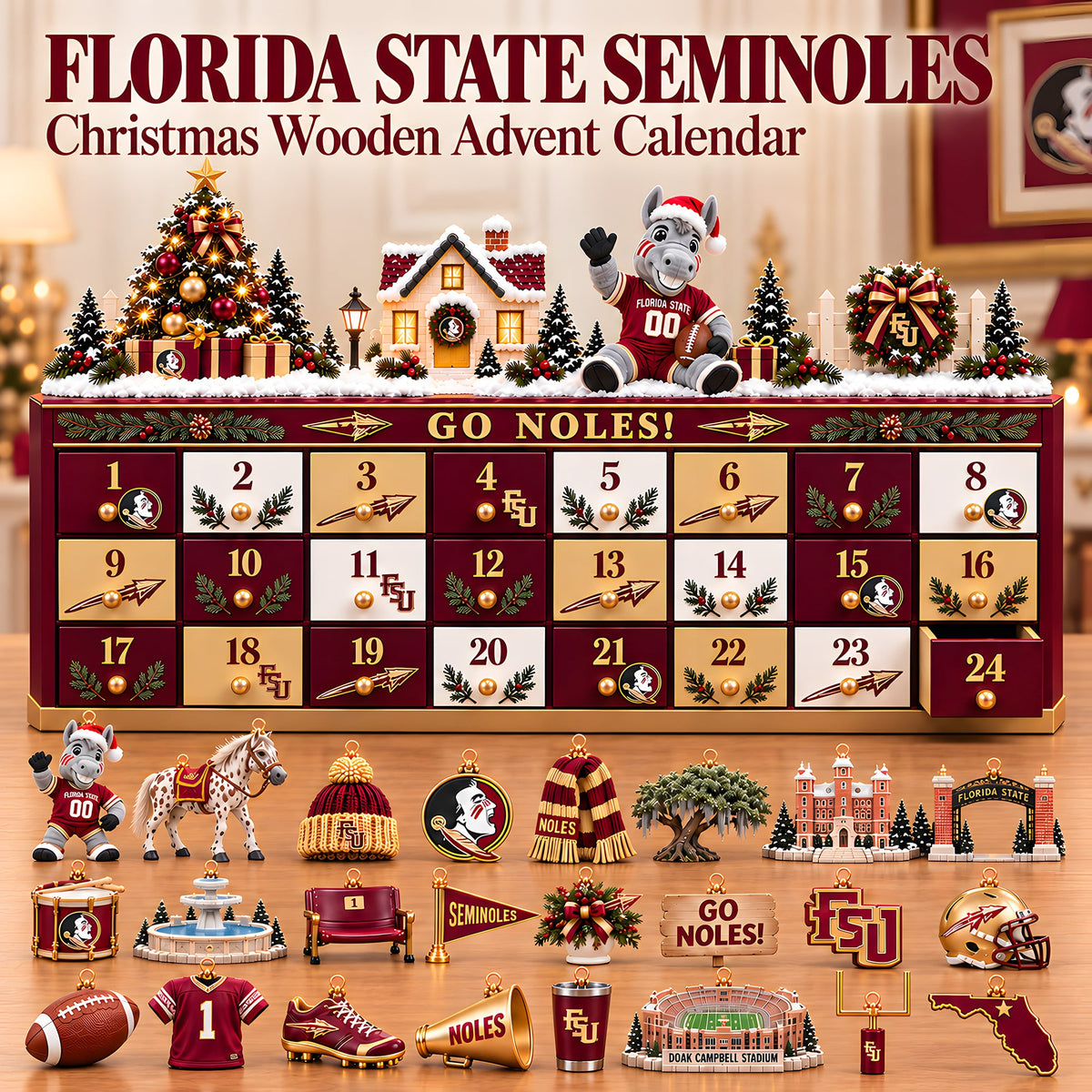 Premium FSS Christmas Wooden Advent Calendar PVNA