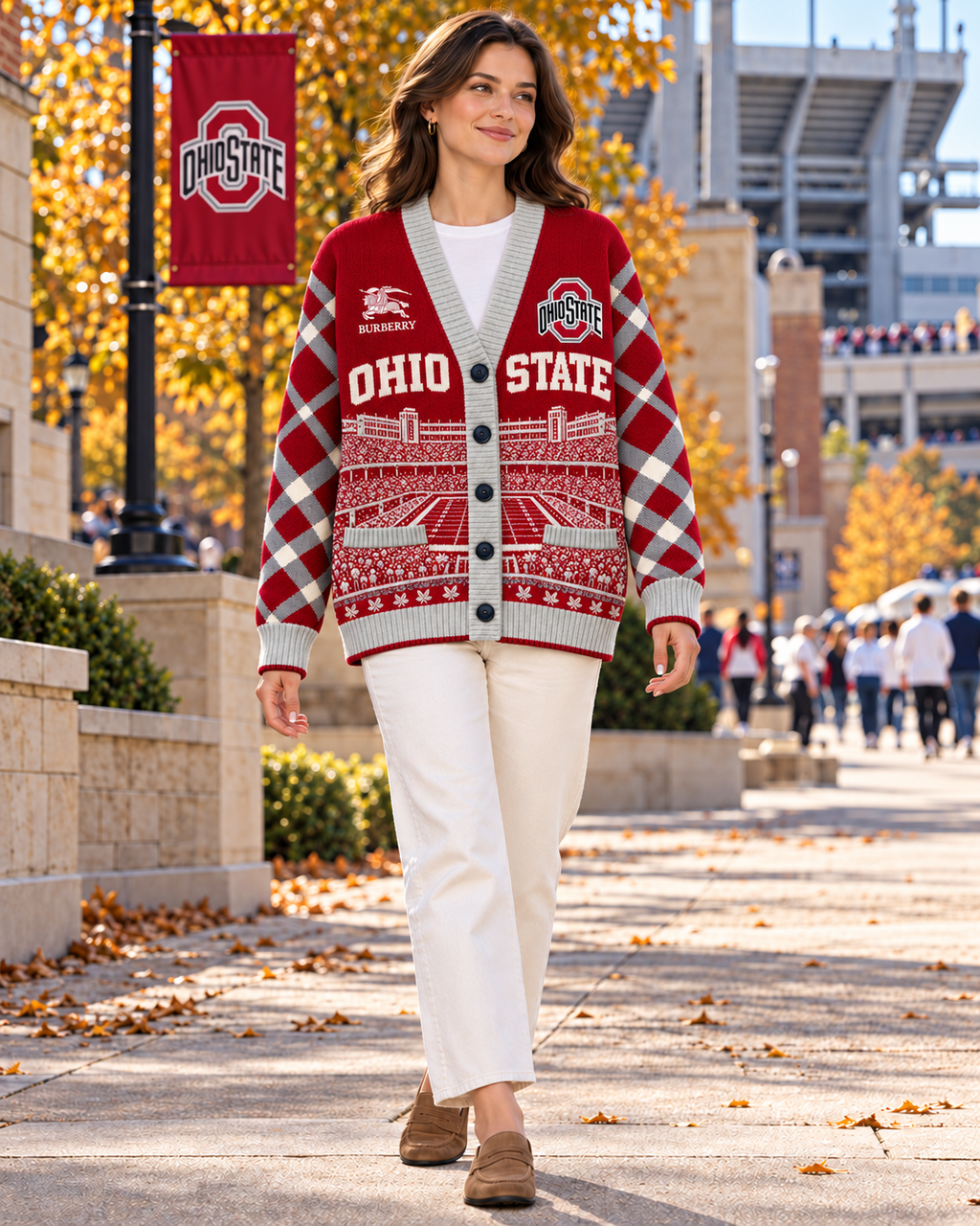 OSB Check Wool Blend Cardigan DNBN