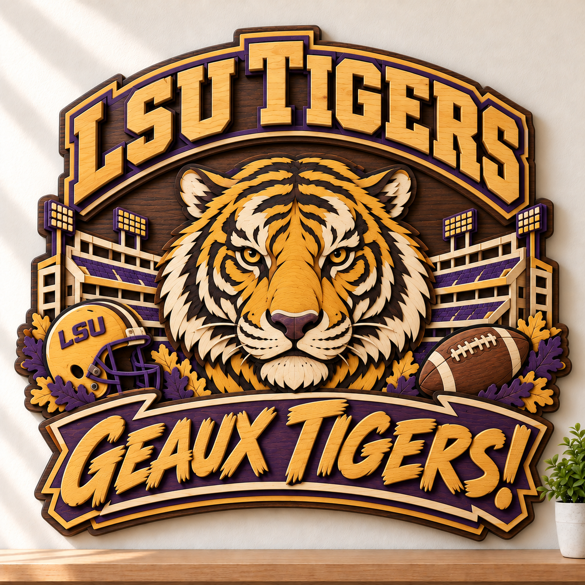 Premium LSU Multilayer Wooden Art NTVA