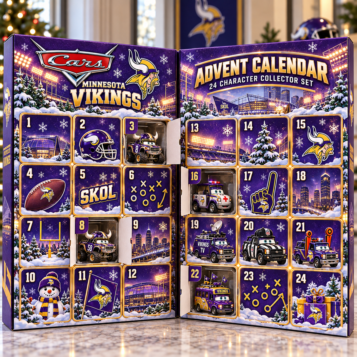 MNV Premium Character Die-Cast Cars Christmas Advent Calendar LNTH