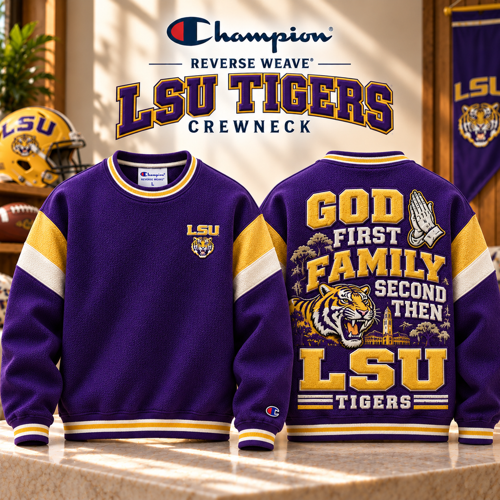 LSU Premium Embroidered Crewneck Sweatshirt BMD