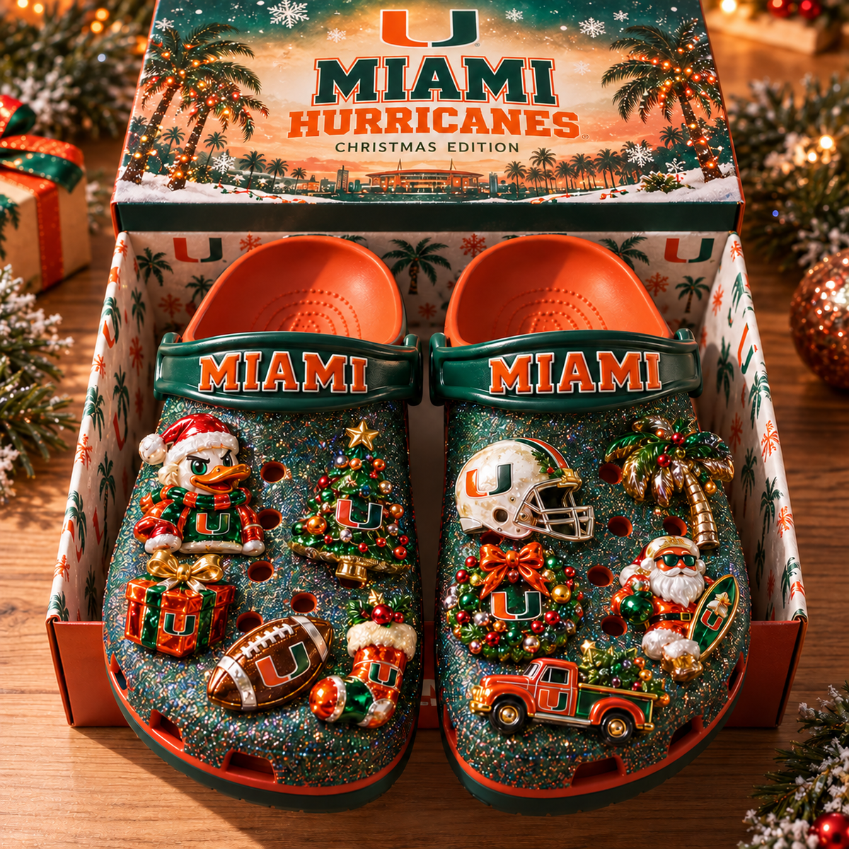 MHC Premium Christmas Glitter Charm Clogs NTTB