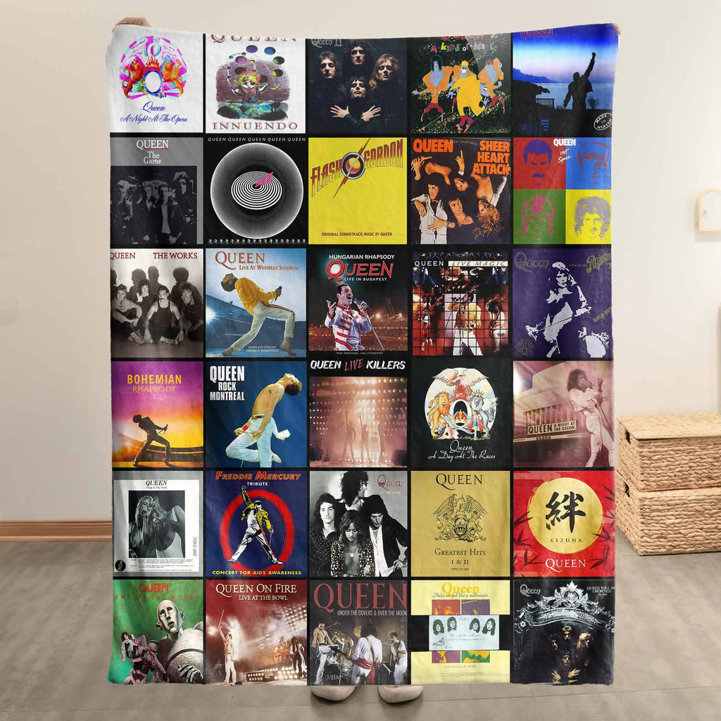 QNN Albums Collage Sherpa Blanket DNBN