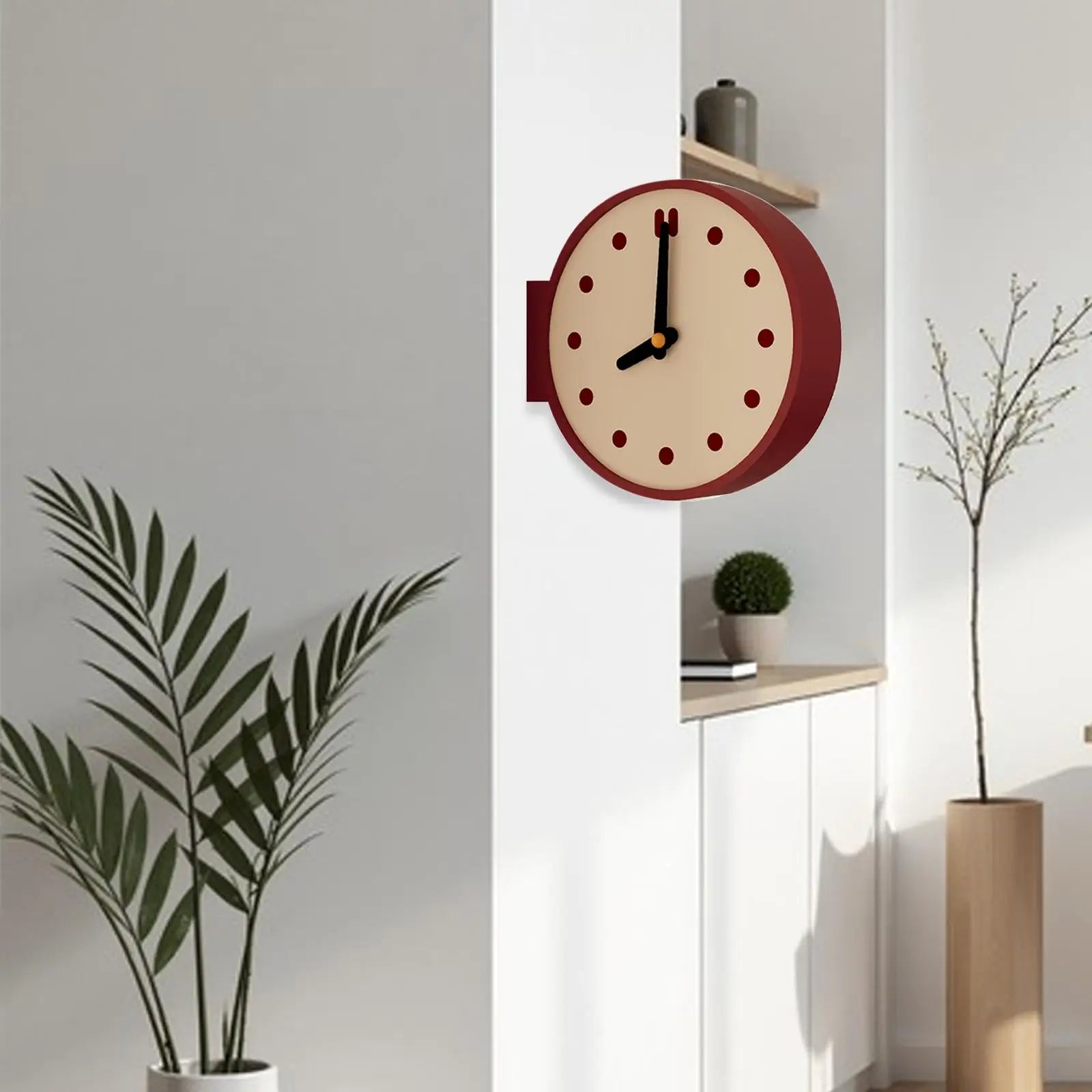 Corner Wall Clock Desktop Clock Minimalist Artwork Creative Double Sided Easy