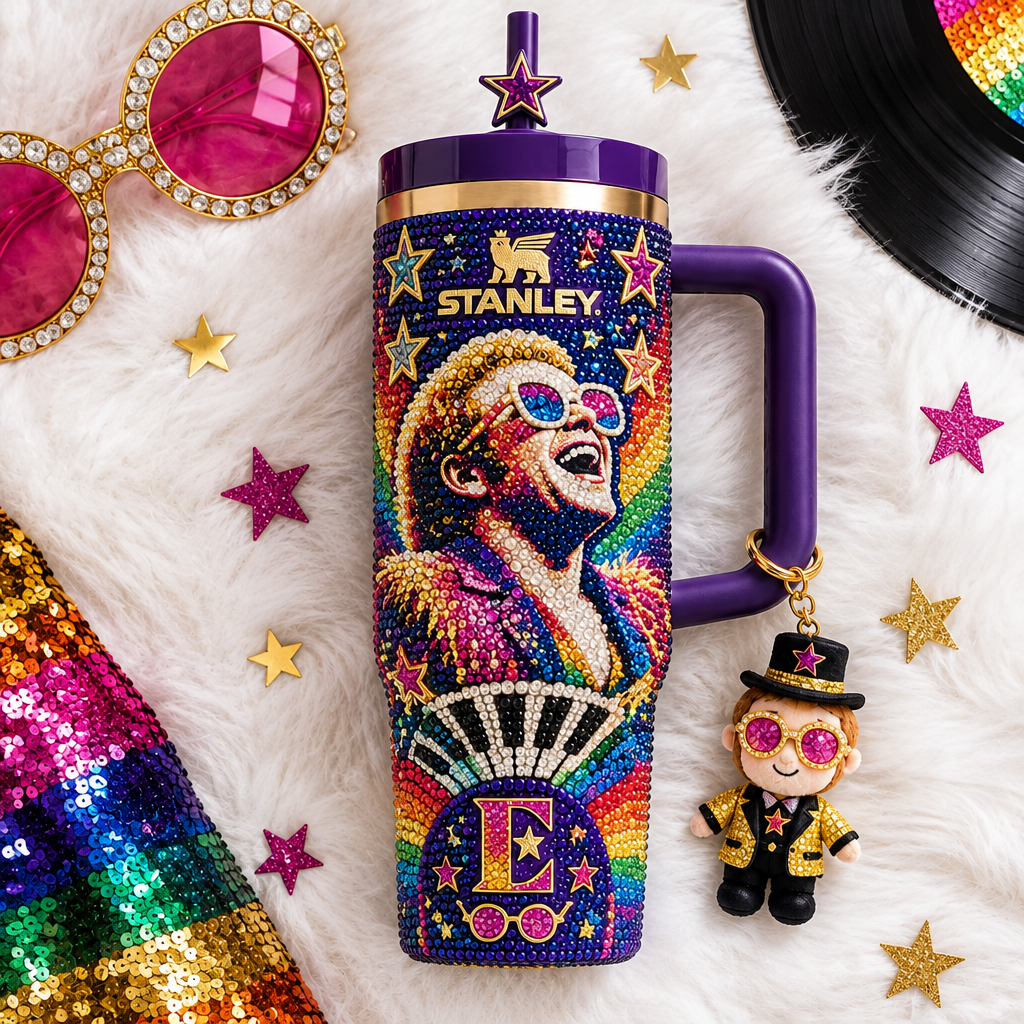 Elton John 40oz Tumbler With Handle TTNL