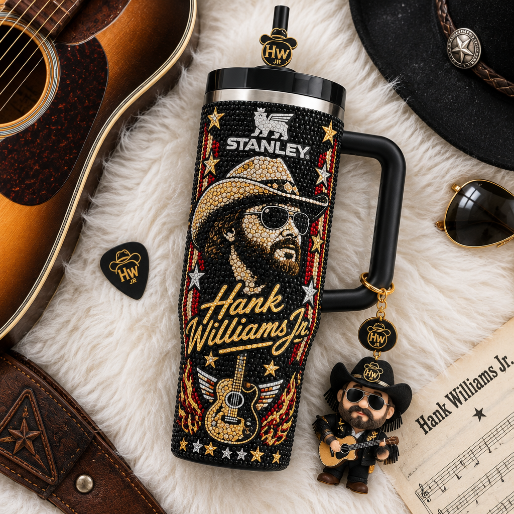 Hank Williams Jr 40oz Tumbler With Handle TTNL
