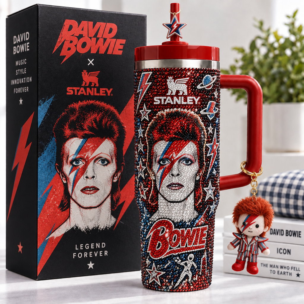 David Bowie 40oz Tumbler With Handle TTNL