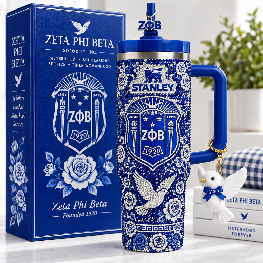 Zeta Phi Beta 40oz Tumbler With Handle TTNL
