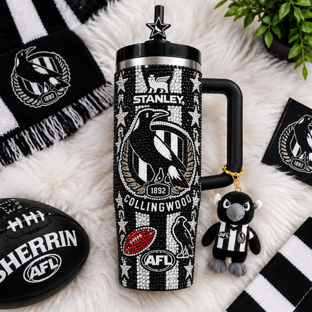 Collingwood Magpies 40oz Tumbler With Handle TTNL